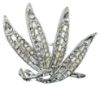 Picture of Vintage Rhinestone Leaf Brooch With Baguette And Chaton Stones