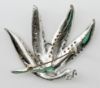 Picture of Vintage Rhinestone Leaf Brooch With Baguette And Chaton Stones