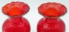 Picture of Vintage Toscany Venetian Ruby Red Optic Swirl Vases, Pair