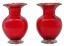 Picture of Vintage Toscany Venetian Ruby Red Optic Swirl Vases, Pair