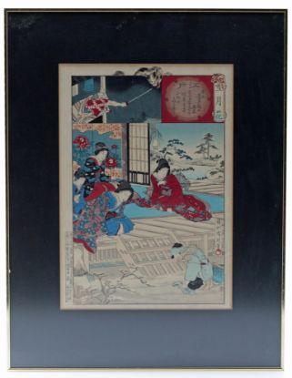 Picture of Yoshu Chikanobu - Edo, Snow on Narihira Bridge in Honjo