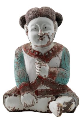 Picture of Antique Chinese Wood Carved Figure of Boy