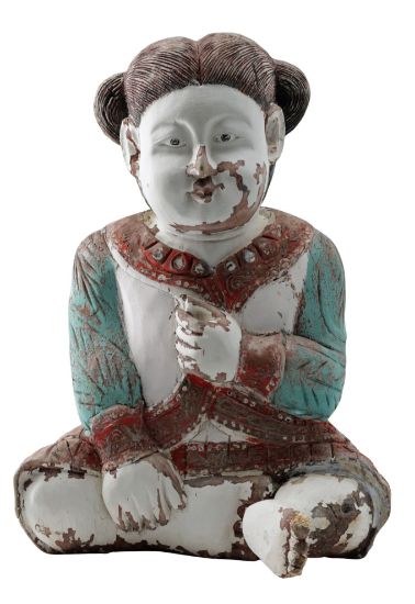 Picture of Antique Chinese Wood Carved Figure of Boy