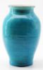 Picture of 1950 Pisgah Forest Turquoise Glazed Vase — Ribbed Form