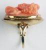 Picture of Antique 14K Italian Gold Coral Ring Depicting Bacchus