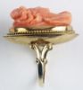 Picture of Antique 14K Italian Gold Coral Ring Depicting Bacchus