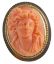 Picture of Antique 14K Gold Coral Ring with Bust of Woman or Medusa