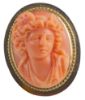 Picture of Antique 14K Italian Gold Coral Ring Depicting Bacchus