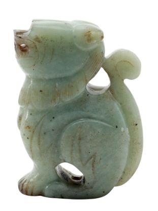 Picture of Antique Chinese Celadon Nephrite Jade Foo Dog Belt Toggle