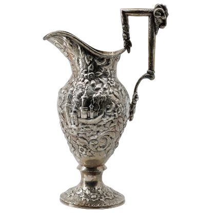 Picture of Antique American Coin Silver Repousse Ewer by Samuel Kirk & Son