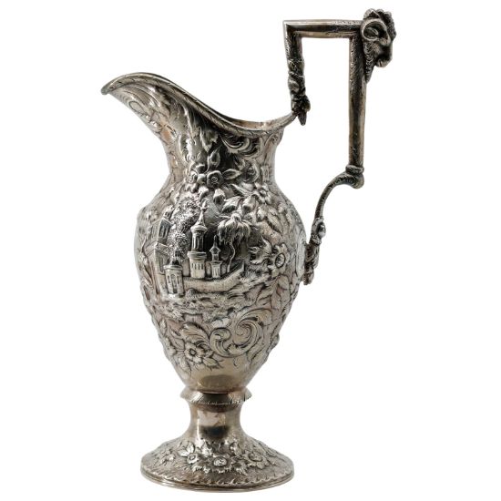 Picture of Antique American Coin Silver Repousse Ewer by Samuel Kirk & Son
