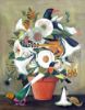 Picture of Bird in Pot by Dahlov Ipcar - Oil on Linen, Framed