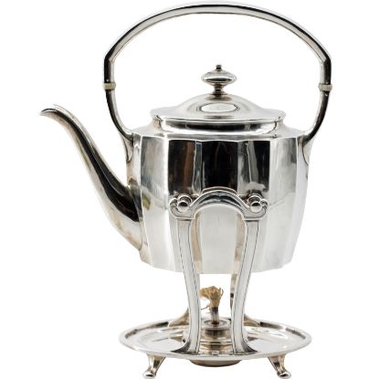 Picture of Antique Sterling Silver Teapot-on-Stand with Burner by Arthur L. Hartwell for Arthur Stone