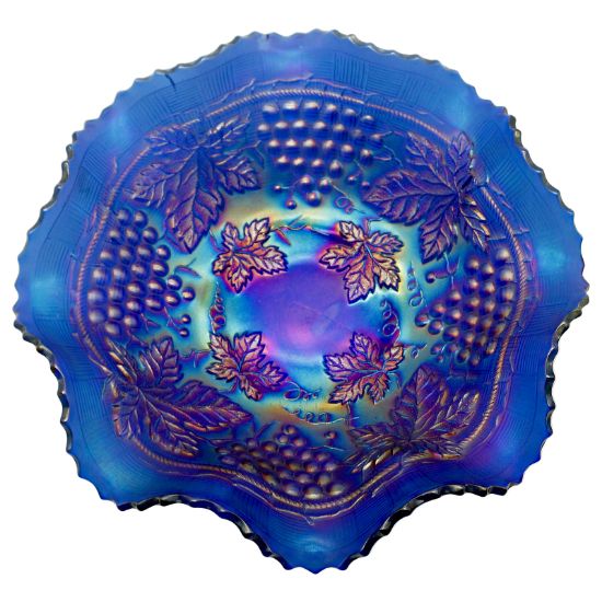 Picture of Antique Northwood Grape and Cable Bowl in Blue