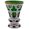 Picture of Antique Bohemian White Cased Green Cut Overlay Enamel Decorated Vessel