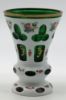 Picture of Antique Bohemian White Cased Green Cut Overlay Enamel Decorated Vessel