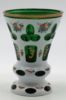 Picture of Antique Bohemian White Cased Green Cut Overlay Enamel Decorated Vessel