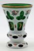 Picture of Antique Bohemian White Cased Green Cut Overlay Enamel Decorated Vessel