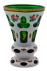 Picture of Antique Bohemian White Cased Green Cut Overlay Enamel Decorated Vessel