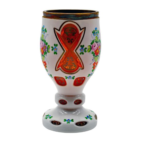 Picture of Bohemian (Attributed) - Cut to Amber Cased Glass Vessel