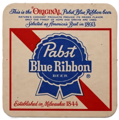 Picture of Vintage 1970s Pabst Blue Ribbon Advertising Coaster Uncirculated