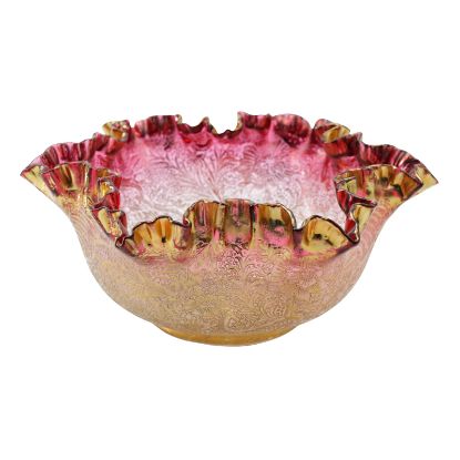 Picture of Antique Moser (Attributed) - Handblown Gilt Art Glass Bowl